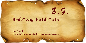 Brázay Felícia névjegykártya